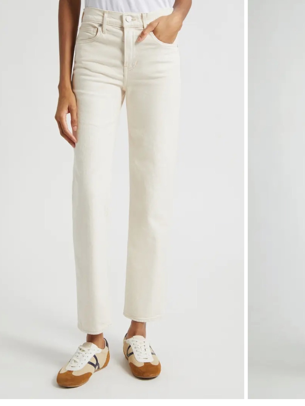Veronica beard ecru straight leg jeans. Sz 4